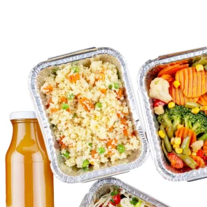 1 lb 14oz Rectangular Disposable Aluminum Foil Container for Meat and Cheese Packaging