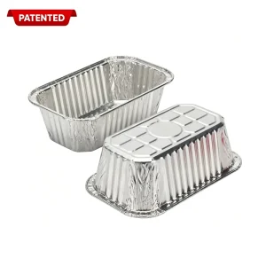 1 lb 432ml Disposable Rectangular Aluminum Foil Dessert Container with PP Lid