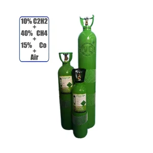 10% C2H2 + 40% CH4 + 15% CO + Air Quaternary Mixed Gas Cylinder for Industrial Welding and Cutting