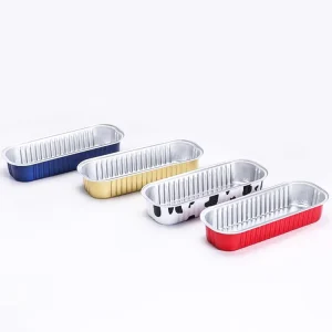 100-Piece Colored Rectangular Aluminum Foil Cake and Bread Loaf Pans