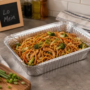 1000ml Silver Aluminum Foil Catering Tray with Plastic Lid