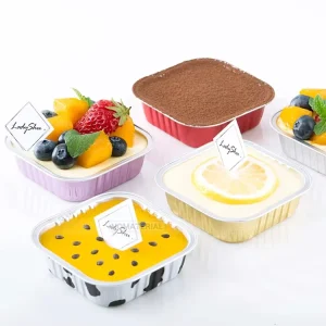 100ml Multicolor Aluminum Foil Containers, Oven-Safe, for Baking and Takeaway Packaging