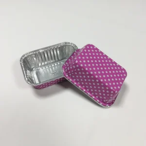 104*75*34mm 150ml Disposable Rectangular PET and Aluminum Foil Mini Cupcake Container