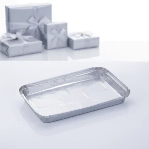 1040ml Rectangular Food Grade Pulp Moulded Aluminum Foil Container with PET Lid, Recyclable for Cooking and Storage