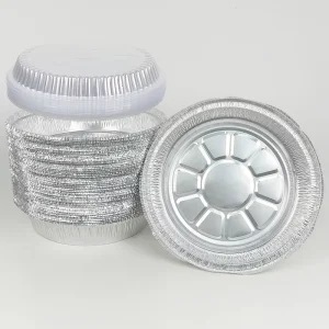 1100ml Round Disposable Aluminum Foil Bowl Food Grade Heat Resistance Tin Foil Container for Baking Air Fryer Takeout Packaging