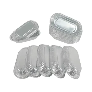 110ml Silver Rectangle Aluminum Foil Tray Heavy Duty Disposable Food Grade Roasting Pan for Oyster BBQ Air Fryer Oven