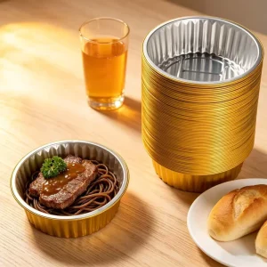 1130 mL 38.2 oz Food Grade Round Aluminum Foil Container with PP Lids Heavy-Duty Pulp-Molded Baking Pan Cooking Trays Takeaway