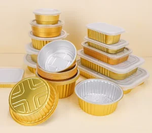 1130ml Aluminum Foil Food Storage Container Suppliers 3003 Round Disposable Pot 38oz Takeaway Food Package Tray with Cover Lid
