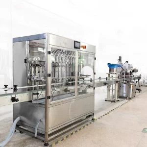 12-Nozzle Automatic Liquid Bottle Filling, Capping and Sealing Line for Beverages and Water