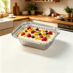 120ml Disposable Rectangle Aluminum Foil Dessert Container with Lid for Baking