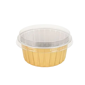 125ml Round Disposable Aluminum Foil Tray Food Grade Oven Safe Mini Cake Baking Container