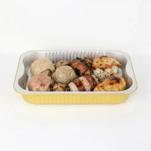 13*9Inch Rectangle Food Grade Aluminum Foil Containers with PP Plastic Lid Oven Safe Disposable