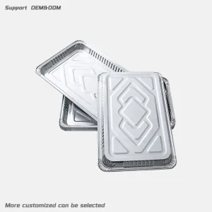 13″x21″ Heavy Duty Full size Aluminum Foil Container Disposable Rectangle Trays Lid Eco Friendly Oven Safe Food Grade Custom