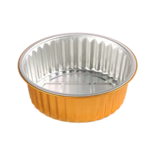 1370ml Metallic-Finish Aluminum Foil Baking Pan with PP Lid, Disposable Dessert Container