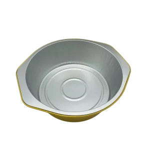 1430ml Eco-Friendly Food Grade Round Aluminum Foil Takeout Container with Foil Lid