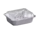 145 x 120mm 450ml 6A Disposable Food Packaging Containers with Cardboard Lids and Aluminum Foil