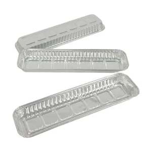 150ml Silver Rectangular Aluminum Foil Tray Heavy Duty Thickened Heat Resistant Disposable Mini Baking Box for Bread Cake Durian