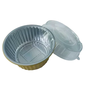1700ml Eco-Friendly Food Grade Round Aluminum Foil Takeout Container with Multi-Type Lids