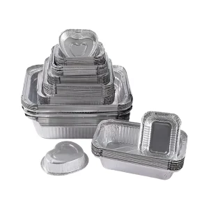 1750ml Disposable Rectangular Aluminum Foil Food Tray with Plastic Lid