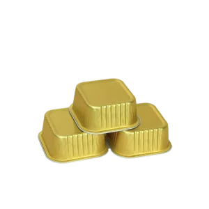 180ml Square Food Grade Aluminum Foil Container with Lid, Microwavable and Oven Safe
