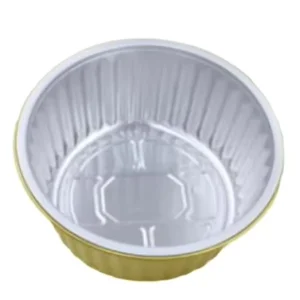 180x180x78mm Round Dessert Aluminum Foil Container Food Tray with PE Lid for Airline BBQ Kitchen and Baking