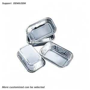 190ml Small Rectangular Disposable Aluminum Foil Container Airline Meal Side Dish Takeaway Food Packaging Tray