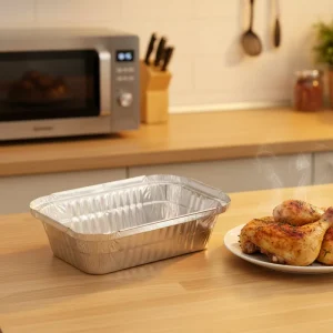 196 Model 940ml Food Grade Recyclable Aluminum Foil Pan 8.9g Lightweight Disposable Oven Safe Tray for Takeaway & Food Storage