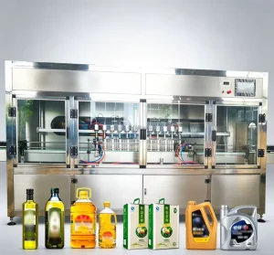 1L-5L Pneumatic Motor Automatic Filling Production Line for Shower Gel Shampoo Hand Wash Spray Cans Engine Oil