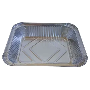1L Eco Friendly Disposable Rectangular Tray Plate Food Packaging Aluminum Foil Containers for BBQ Takeout PET Material Fry