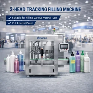 2-Head Automatic Tracking Liquid Bottle Filling Machine with PLC Control