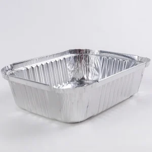 2 x 7 Inch Rectangular Aluminum Foil Box with Paper Lid, Oven Safe, Food Grade, Recyclable, for BBQ, Baking and Roasting