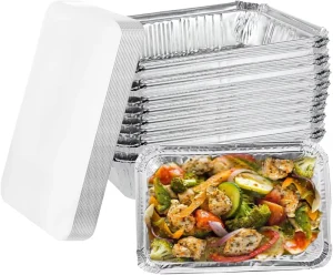 2.25 lb 8.5×6 Inch Disposable Silver Aluminum Foil Pan for Takeout, BBQ, and Meat Packaging