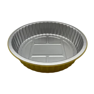2000ml Food Grade Aluminum Foil Takeout Containers with Foil Lid Round Shape