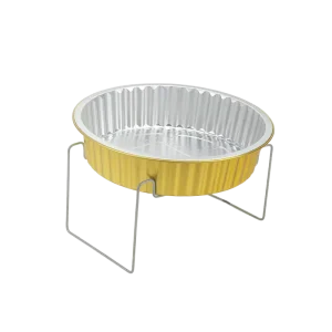 2000ml Round Food Grade Disposable Aluminum Foil Container with Lid for Baking