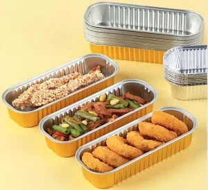 200ML Food Containers Mini Foil Loaf Pans Rectangle Disposable Food Packaging Containers Cupcake Baking Mini Cake Box