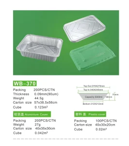 200PCS CTN 169oz Disposable Food Grade Aluminum Foil Pan with PET Lid 5000ml Full Size Baking Roasting Container