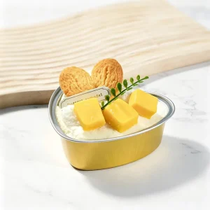 200ml 6.8oz Heart Shaped Aluminum Foil Cup Disposable Heat Resistant Air Fryer Safe Baking Container for Cake Dessert