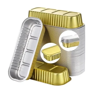 200ml 6.8oz Rectangular Disposable Aluminum Foil Container for Cheesecake