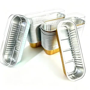 200ml Rectangular Food Grade Aluminum Foil Container with PET Lid for Oven and Air Fryer