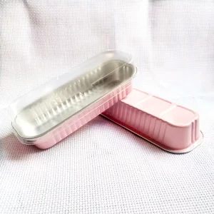 200ml Recyclable Rectangle Bread Tray Aluminum Foil Cake Pan Aluminum Foil Baking Containers