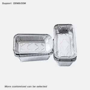 200x110x50mm Direct Factory Rectangular Aluminum Foil Container Disposable Food Tray with Lid Baking Catering