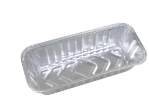200x89x50mm 660ml Deep Long Rectangular Aluminum Foil Tray Disposable Baking Cup with Lid for Baking Takeaway Food Airline Party
