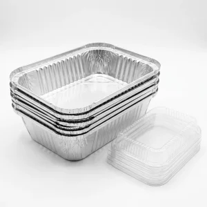 2060ml Rectangular Disposable Aluminum Foil Baking Pan with Lid, 319 x 259 x 45mm