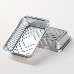 210*140mm Blue Aluminum Foil Takeout Containers with Paper Lids, 950ml/750ml/800ml