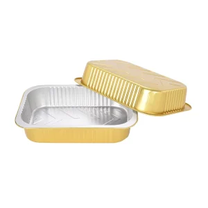 2200ml Large Aluminum Food Tray Disposable Foil Containers Pack Catering Takeaway Microwave Tin Foil Pot Aluminum Baking Cup Box