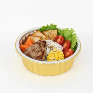 230ml 4.5-Inch Disposable Food-Grade Aluminum Foil Container with Microwavable Oven-Safe Foil Lid