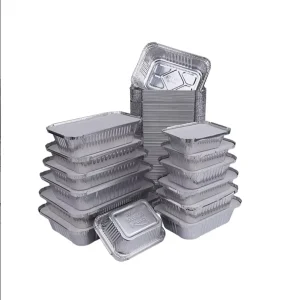 230ml 8oz Thickened Aluminum Foil Disposable Rectangular Container for Fast Take Out for Barbecue Grilled Fast