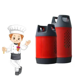 24.5L LPG Composite Cylinder HDPE Fiberglass Green Propane Tank for Restaurant and Kitchen