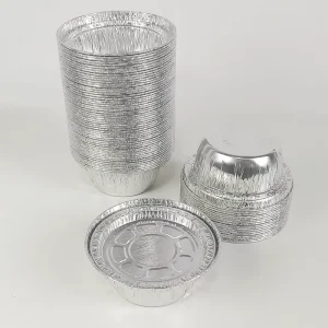 240ml Disposable Round Aluminum Foil Container With Lids Food Grade Tin Foil Tray for Air Fryer Oven Baking Cooking Packaging