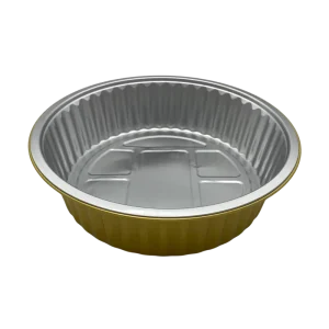 2500ml Food Grade Aluminum Foil Takeout Containers with Foil Lid Round Shape